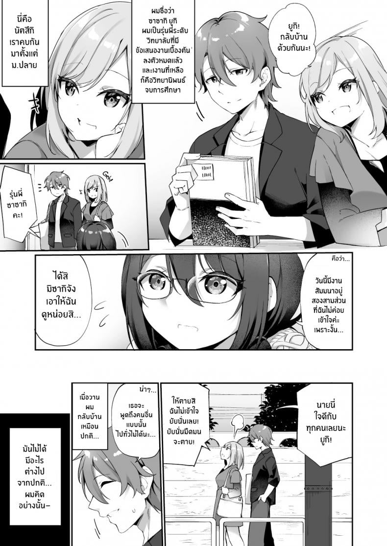 ใจที่เหมือนเดิมกับกายที่เปลี่ยนแปลง [Amuai Okashi Seisakusho (Kanmuri)] Boku no Koe o Kiku dake de Hatsujou Shichau Yandere Kyonyuu Kouhai ni Karada o Irekaerarete Shimatta – ใจที่เหมือนเดิมกับกายที่เปลี่ยนแปลง [Amuai Okashi Seisakusho (Kanmuri)] Boku no Koe o Kiku dake de Hatsujou Shichau Yandere Kyonyuu Kouhai ni Karada o Irekaerarete Shimatta – ตอนที่ 1 หน้า 2