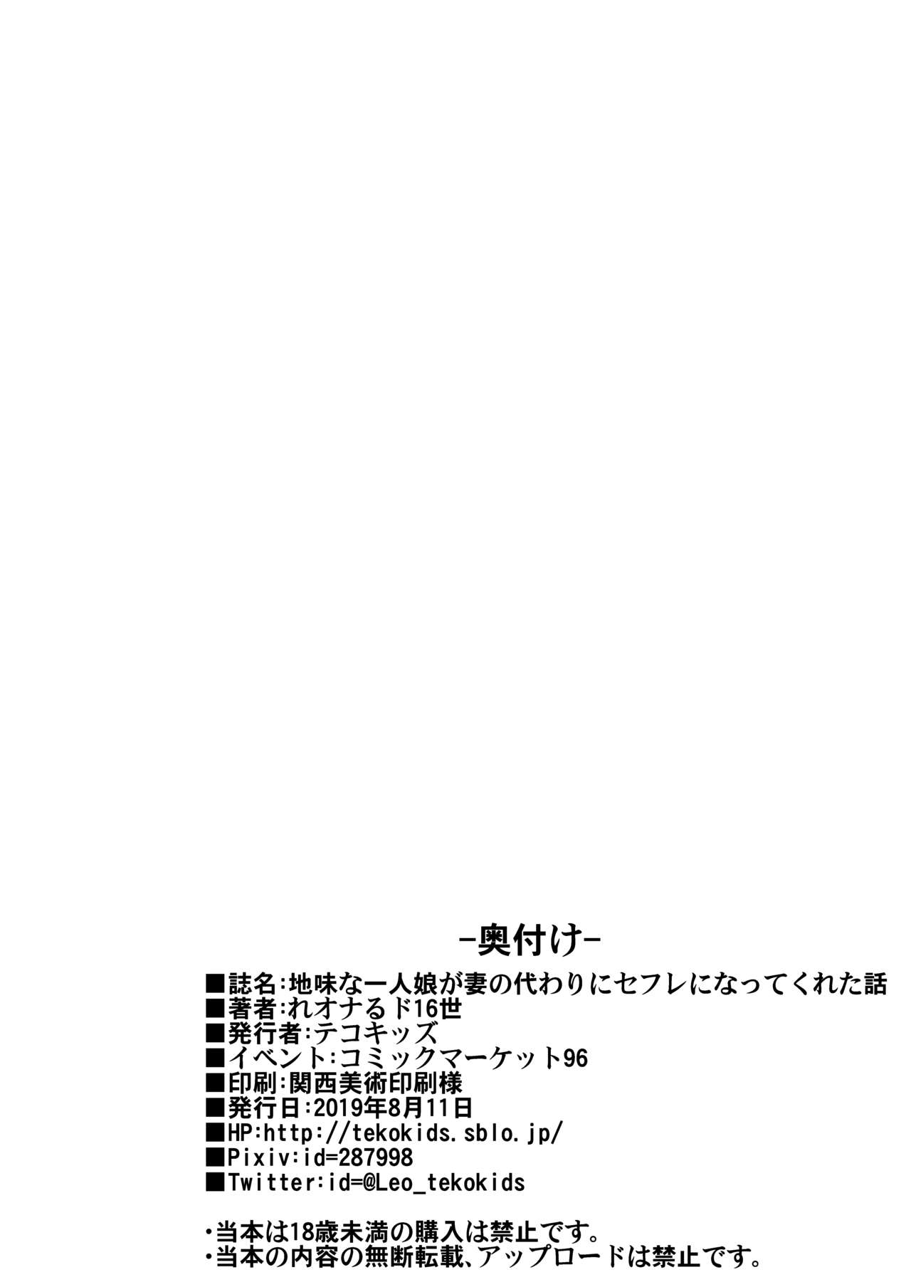 เรื่องราวของ เด็กผู้หญิงที่อยากเป็นมากกว่าลูกสาว (C96) [Tekokids (Leonard 16sei)] Jimi na Hitorimusume ga Tsuma no Kawari ni SeFri ni Natte kureta Hanashi – เรื่องราวของ เด็กผู้หญิงที่อยากเป็นมากกว่าลูกสาว (C96) [Tekokids (Leonard 16sei)] Jimi na Hitorimusume ga Tsuma no Kawari ni SeFri ni Natte kureta Hanashi – ตอนที่ 1 หน้า 57