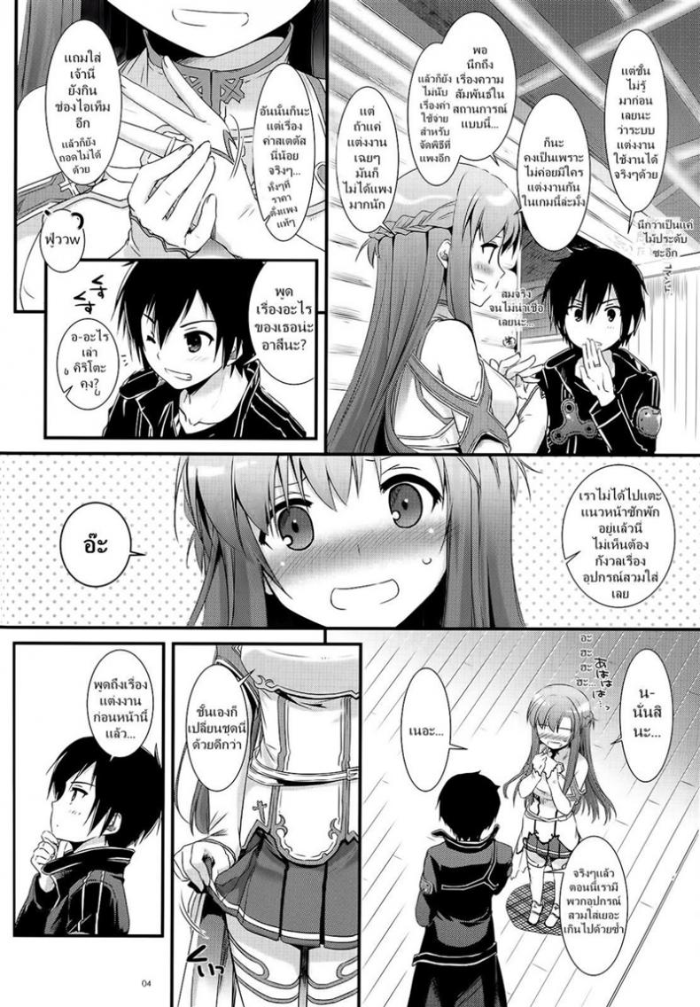 จูบไม่พอ ขอต่อเลย [Digital Lover (Nakajima Yuka)] D.L. action 71 (Sword Art Online) – จูบไม่พอ ขอต่อเลย [Digital Lover (Nakajima Yuka)] D.L. action 71 (Sword Art Online) หน้า 4