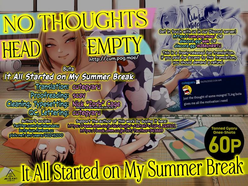 ทุกอย่างมันเริ่มตอนฤดูร้อน [Misaki (BUTA)] Kikkake wa Natsuyasumi It All Started on My Summer Break – ทุกอย่างมันเริ่มตอนฤดูร้อน [Misaki (BUTA)] Kikkake wa Natsuyasumi It All Started on My Summer Break หน้า 64